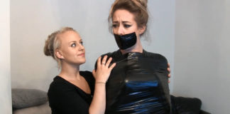 Wrapped Up Like An Egyptian Mummy & Tape Gagged By The Crazy Artist! Trapped and gagged by Carleyelle in mummification bondage selfgags