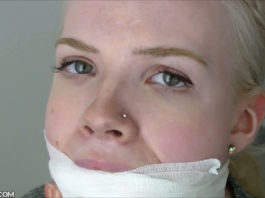 Beautiful blonde girl from Scandinavia gagged selfgags