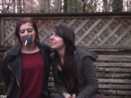Girl forced to smoke with tape on her mouth