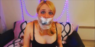 British Cam Girl Anne Dville Gagged For The First Time! (Part 2 of 2) British cam girl gagged tight