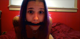 Collared slave girl bit gagged