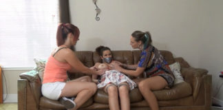 Mother And Daughter Does Tag-Teamed Tit Torture On Daddy’s New Wife! Jaded Dawn tape gagged in bondage