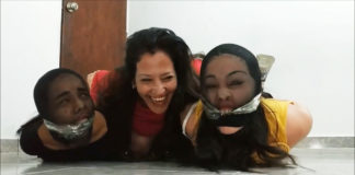 Real Life Mother And Daughters In Their Very First Bondage Debut Video! Hogtied Girls Pantyhose Encased And Gagged By Their Mom