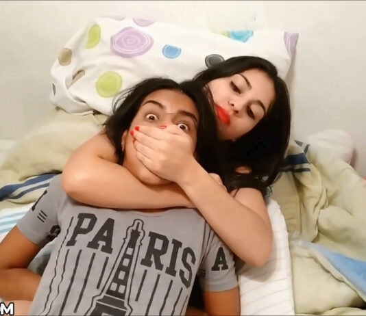 Big Sister Does Palm Spitting And Hand Over Mouth! latina spit handgag