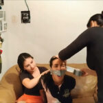 Sexy latina in tight tape mummification bondage 2