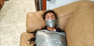 Mummified Latina Gagged Tight! gagged girl in tight tape mummified bondage