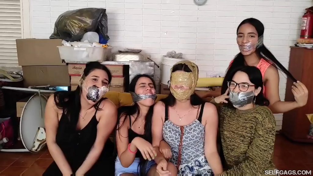 Five sexy latina girls gagged for fetish video
