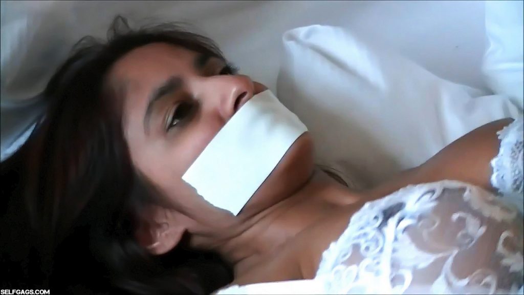 Indian girl gagged with microfoam tape