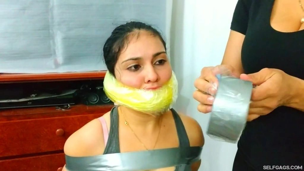 Massively Duct Tape Wrap Gagged By Dominant Latina BDSM Stepmom