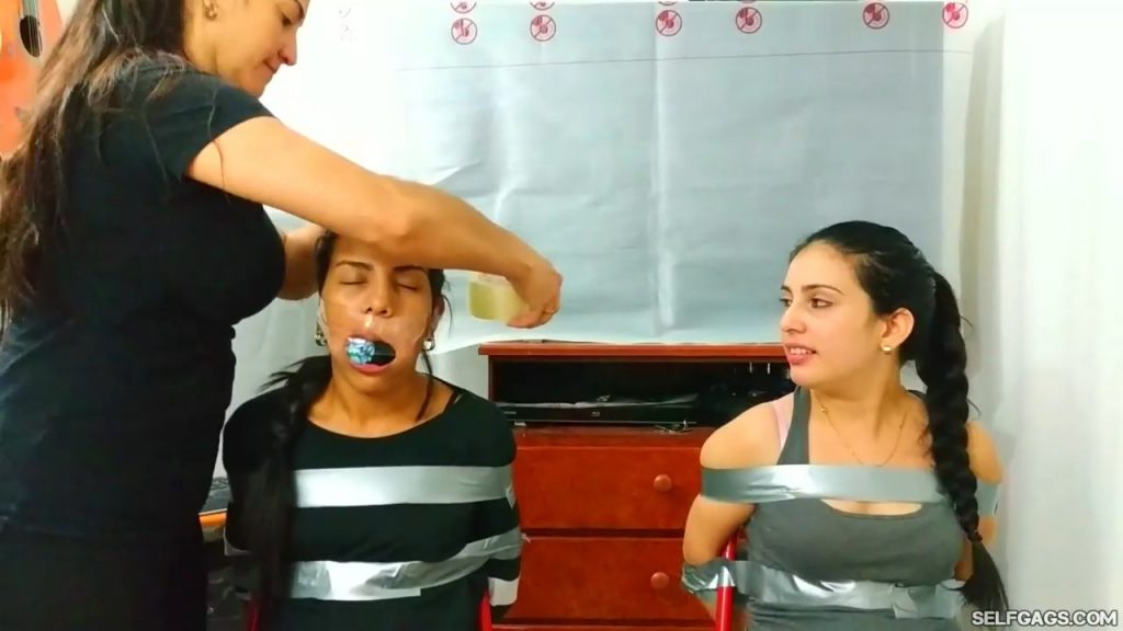 Massively Duct Tape Wrap Gagged By Dominant Latina BDSM Stepmom