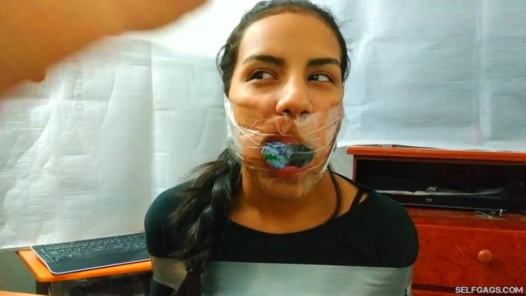 Massively Duct Tape Wrap Gagged By Dominant Latina BDSM Stepmom
