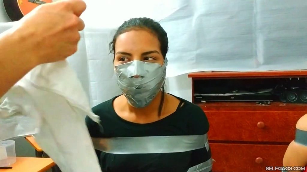 Massively Duct Tape Wrap Gagged By Dominant Latina BDSM Stepmom