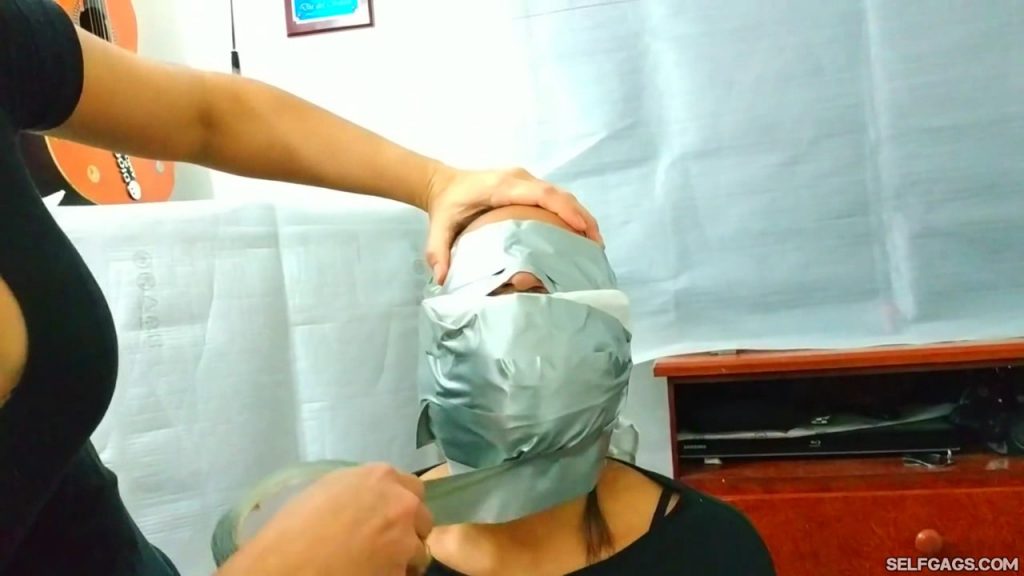 Massively Duct Tape Wrap Gagged By Dominant Latina BDSM Stepmom