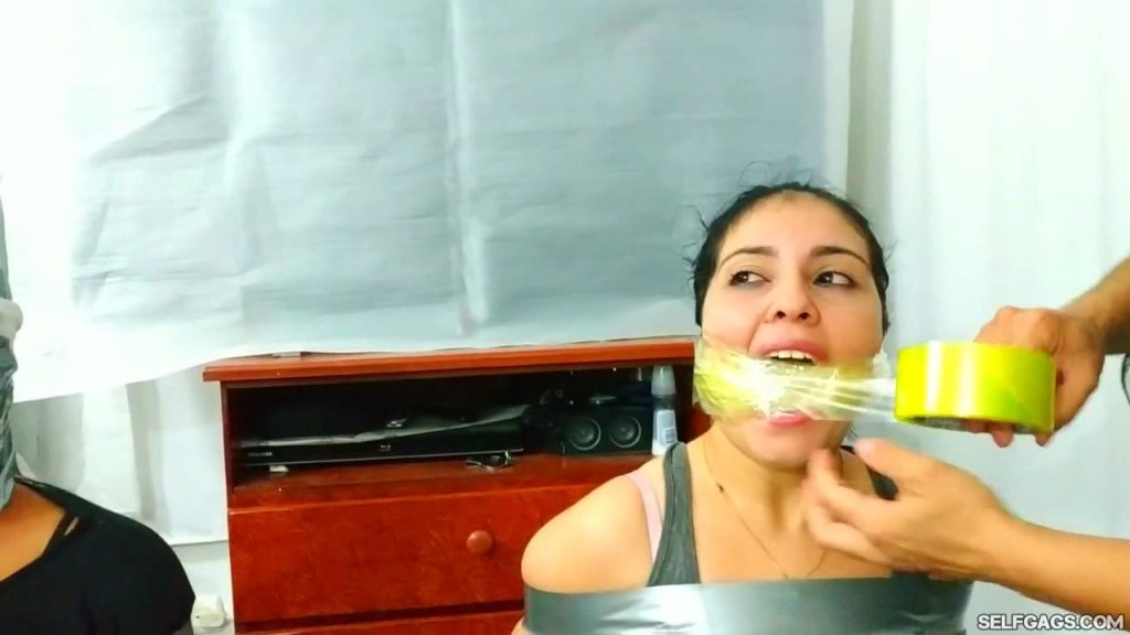 Massively Duct Tape Wrap Gagged By Dominant Latina BDSM Stepmom