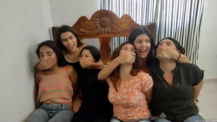Multiple latina girls does sexy handsmother bound handgag friends stuck in bondage