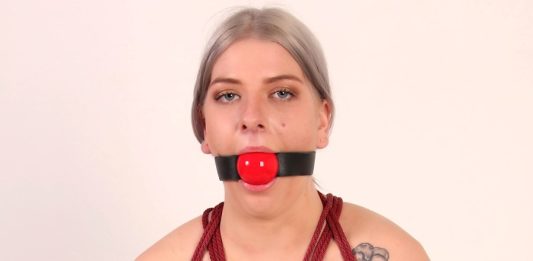 Glamour Girls With Their Tits Tied In Bondage Ball Gagged Blonde In Breast Bondage