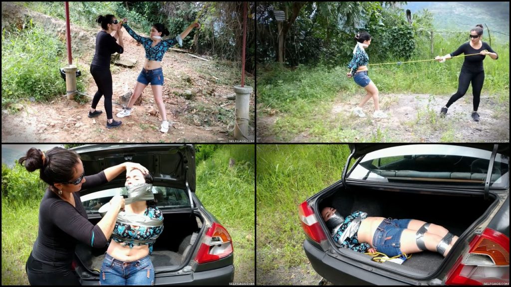 Kidnapped girl tied up and gagged in car trunk