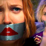 Two Female Celebrities Drew Barrymore And Elisha Cuthbert Tape Gagged As Damsels In Distress