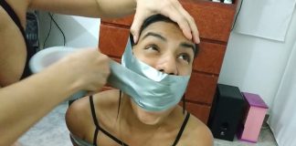 Lazy Teen Girl Bound And Tape Gagged By Mom Duct taped teenage girl in bondage gagged by her mom