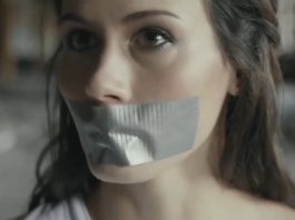 Russian Damsel In Distress Gagged With Duct Tape