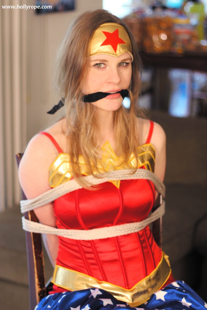 Hollyrope superheroine cleave gagged and chair tied