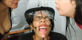 Crazy Bondage Spitting By Two Lesbos Lesbian BDSM domination