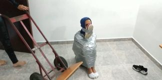 Ball Tied Girl Taken By Catsuit Burglar Mummified girl kidnapped by catsuit woman