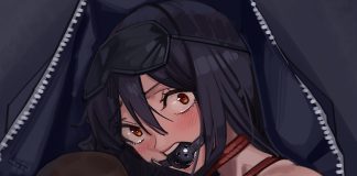 Bound In A Bag – Bondage Art Japenese cartoon girl ball gagged in rope bondage