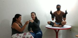 Bound And Gagged Girl Used As Human Furniture BDSM girl used as human furniture