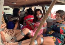 9 girls bound and gagged in car
