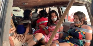 9 Damsels In Distress Bound And Gagged In Truck 9 girls bound and gagged in car