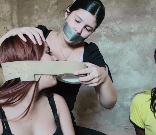 Lesbian Bondage Girls Love Gags Tape gagged girl gagging other girls