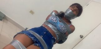 Slutty Babysitter In Bondage Trouble duct tape tied and gagged teenage babysitter