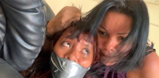 Teenage Girl Gagged Tight In Tape Bondage Beautiful teen girl duct tape gagged tight