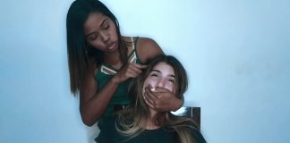 Sexy Hand Gagging By Black Beauty Black girl hand gagging other girl