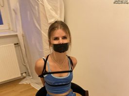 Blonde Gym Girl In Bondage Summer bound and gagged by blueeyedkidnap