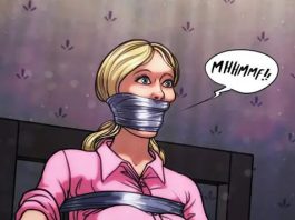 Chair Tied Blondie – Bondage Art