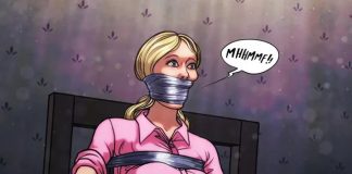 Chair Tied Blondie – Bondage Art