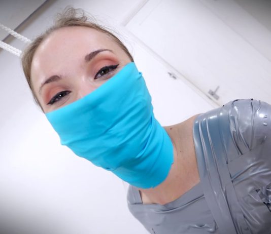 Lil Missy UK – Crotch Roped, Saran Wrapped And Mummified OTN Gagged Woman In mummification bondage