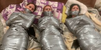 3 Duct Tape Mummified Girls 3 duct tape mummified girls