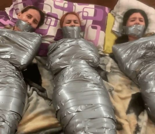 3 Duct Tape Mummified Girls 3 duct tape mummified girls