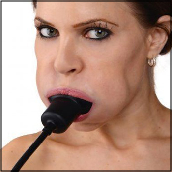 Inflatable pump gagged woman