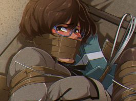 Robbed Bank Girl In A Suitcase – Bondage Art Bondage artwork