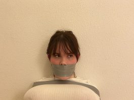 Curvy Dane Trapped And Gagged In Tape Girl with big tits gagged in tape bondage