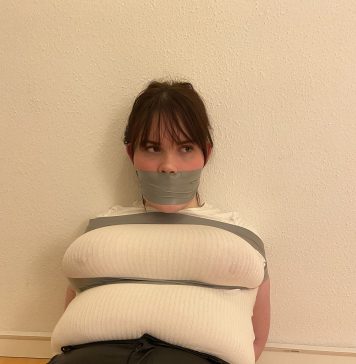 Curvy Dane Trapped And Gagged In Tape Girl with big tits gagged in tape bondage