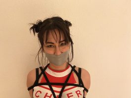 Danish Cheerleader In Rope Bondage Cheerleader in bondage
