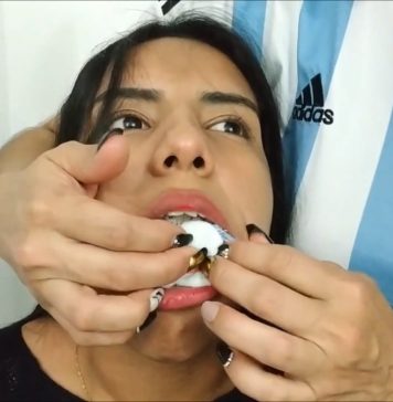 Gagged With 10 Socks And Clear Tape! Girl has her big mouth stuffed with multiple socks
