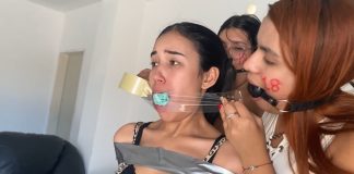 Birthday, Bondage & Silencing Gags! 18 year old girl panty gagged