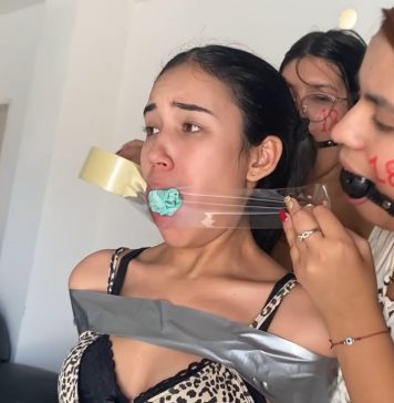 Birthday, Bondage & Silencing Gags! 18 year old girl panty gagged