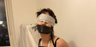Danish Jeans Girl Tape Gagged And Blinded Woman-bound-gagged-and-blindfolded
